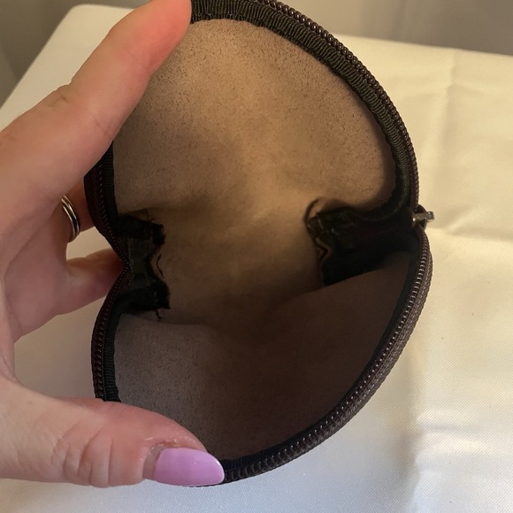 FURLA Brown Mahogany Small Leather Zip Around Wallet Pouch Italy - Picture 8 of 11